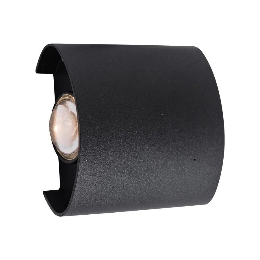 Fantas kültéri és beltéri LED fali lámpa, 2 forrás x 1W, IP65, fémes, fekete, 3000K kültéri fali lámpák alapértelmezett cím Alessandro Design