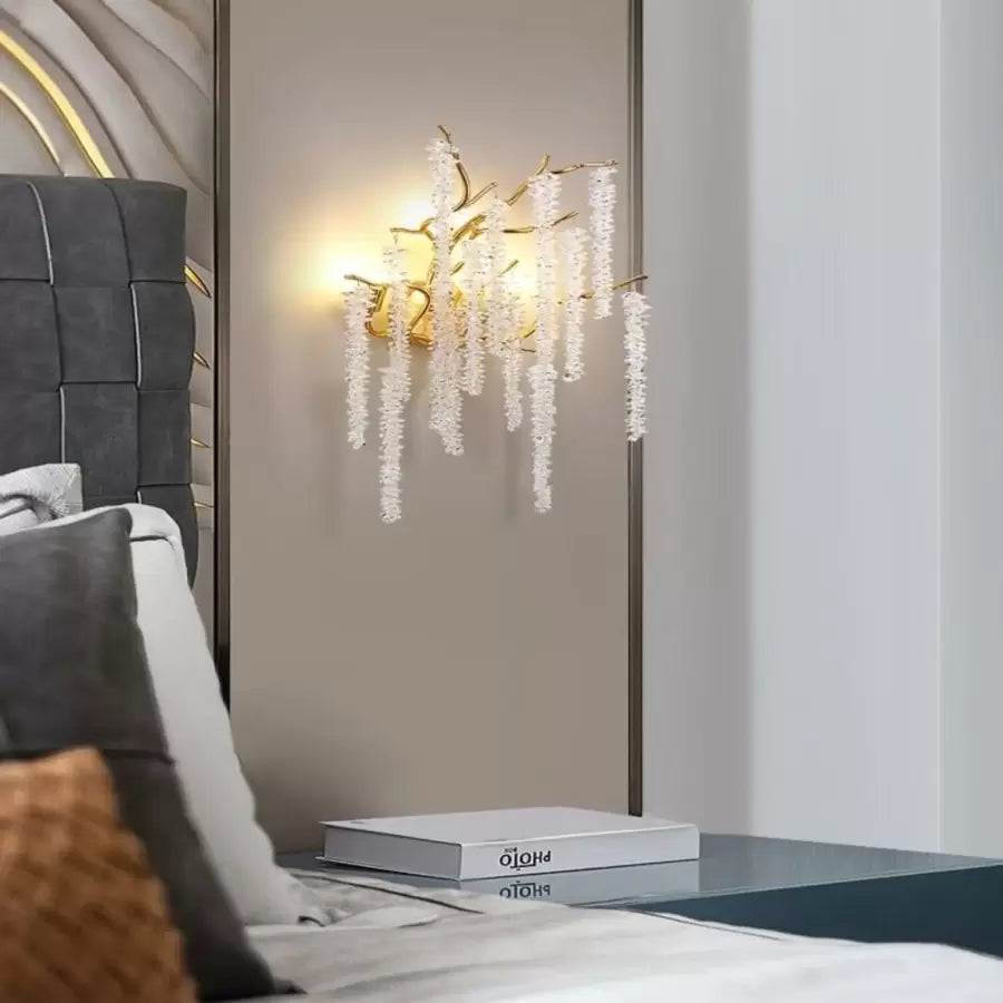 Cristal Chandler fali lámpa 3x G9 Gold belső fali lámpa Alapértelmezett cím Alessandro Design
