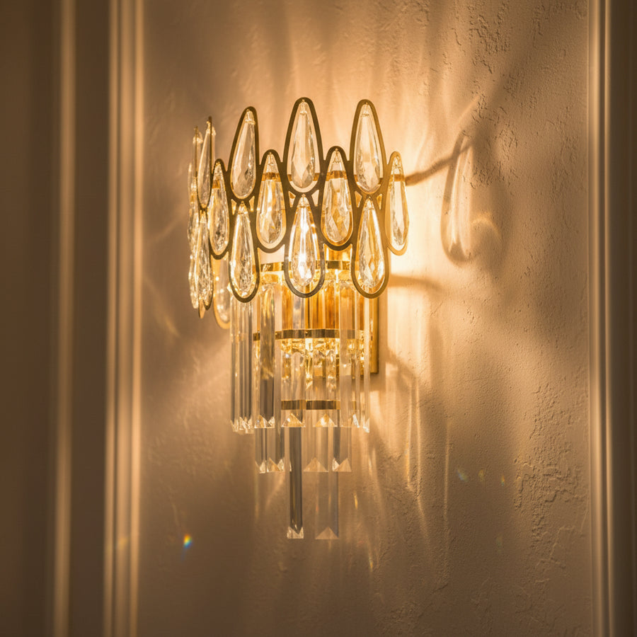Cristal ALHAMBRA fali lámpa 2x E14, 35x15cm, Arany Beltéri fali lámpák Alapértelmezett cím Alessandro Design