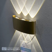 Fantas kültéri és beltéri LED fali lámpa, 6 forrás x 1W, IP65, metál, arany, 3000K kültéri fali lámpák alapértelmezett cím Alessandro Design