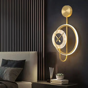 Bridger LED fali lámpa 18W Beépített óra Arany Fekete Kültéri fali lámpák Alapértelmezett cím Alessandro Design