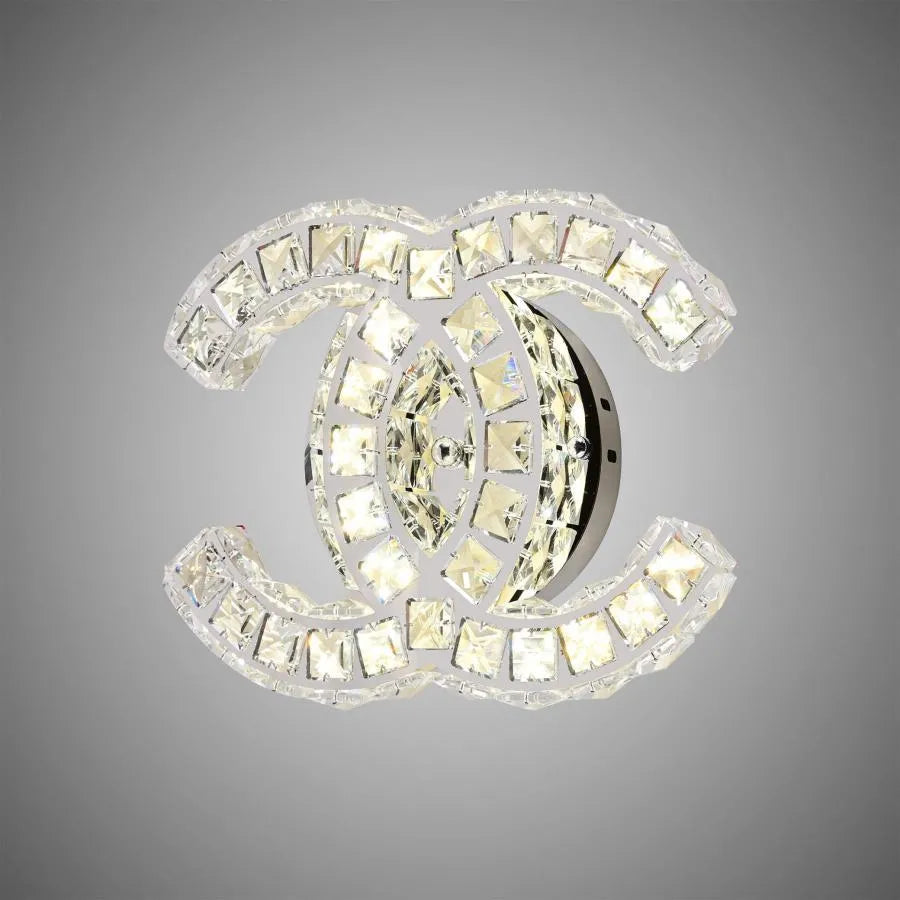 Crystal LED fali lámpa YANIRA 28W, Hideg/Meleg/Semleges fény, Fényes Chrome Luster LED Crystal Alapértelmezett cím Alessandro Design