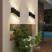 Aeetes kültéri LED fali lámpa, 8 W, fém, fekete kültéri fali lámpák alapértelmezett cím Alessandro Design