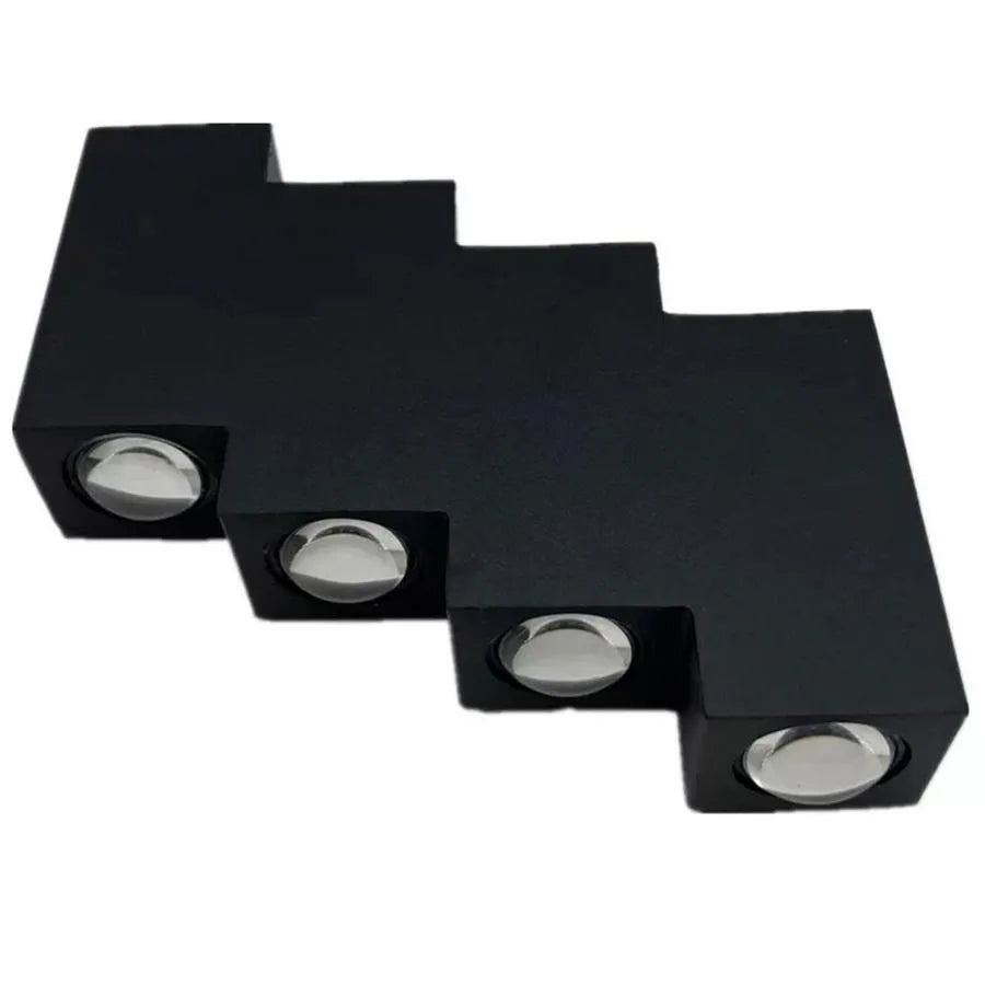 Aeetes kültéri LED fali lámpa, 8 W, fém, fekete kültéri fali lámpák alapértelmezett cím Alessandro Design
