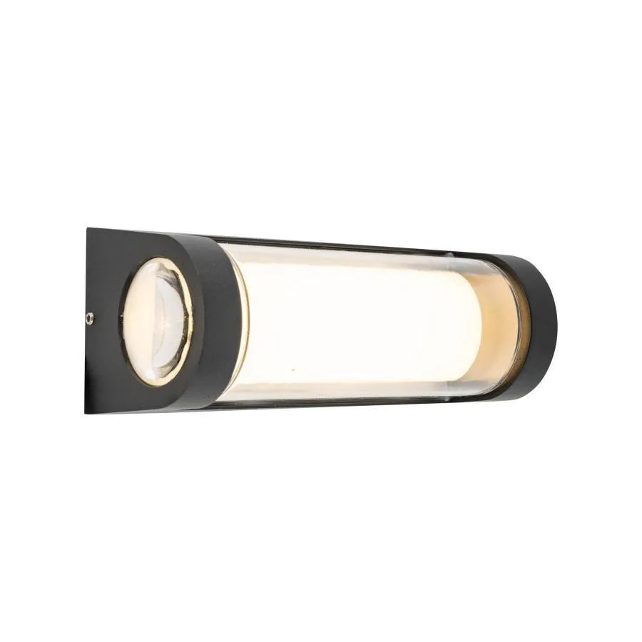 Han kültéri LED fali lámpa, 8W, fém, fekete kültéri fali lámpák alapértelmezett cím Alessandro Design