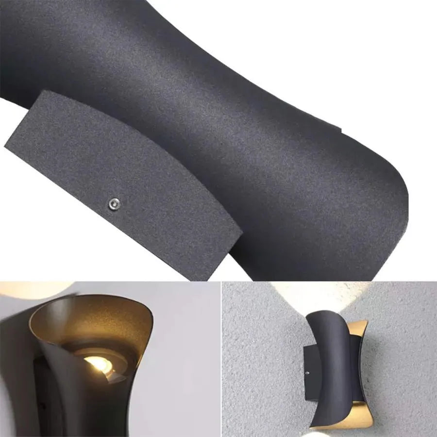 Kültéri LED fali lámpa Heba, 10W IP65, fém, fekete Kültéri fali lámpák Alapértelmezett cím Alessandro Design