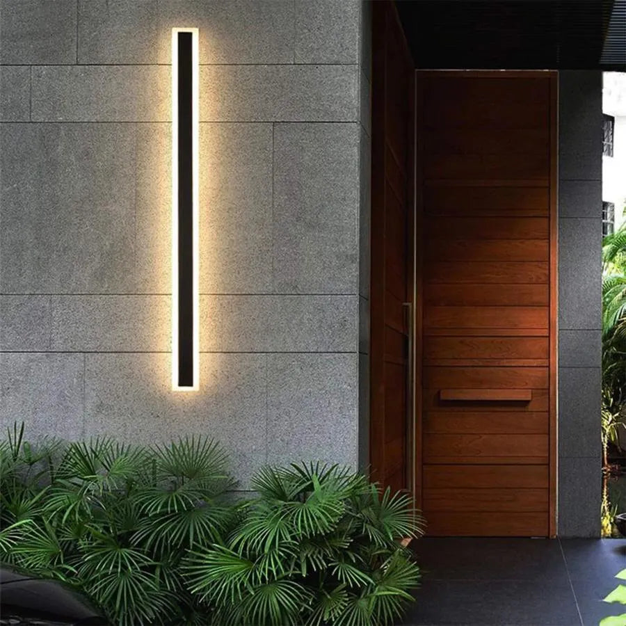 Mack kültéri LED fali lámpa, hossz 80 cm, 11 W, IP65, semleges fény, fém, lineáris, fekete kültéri fali lámpák alapértelmezett cím Alessandro Design
