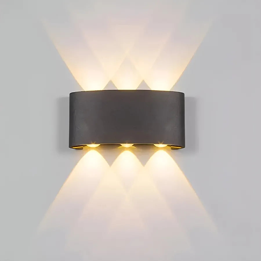 Fantas kültéri és beltéri LED fali lámpa, 6 forrás x 1W, IP65, fémes, fekete, 3000K kültéri fali lámpák Alapértelmezett cím Alessandro Design