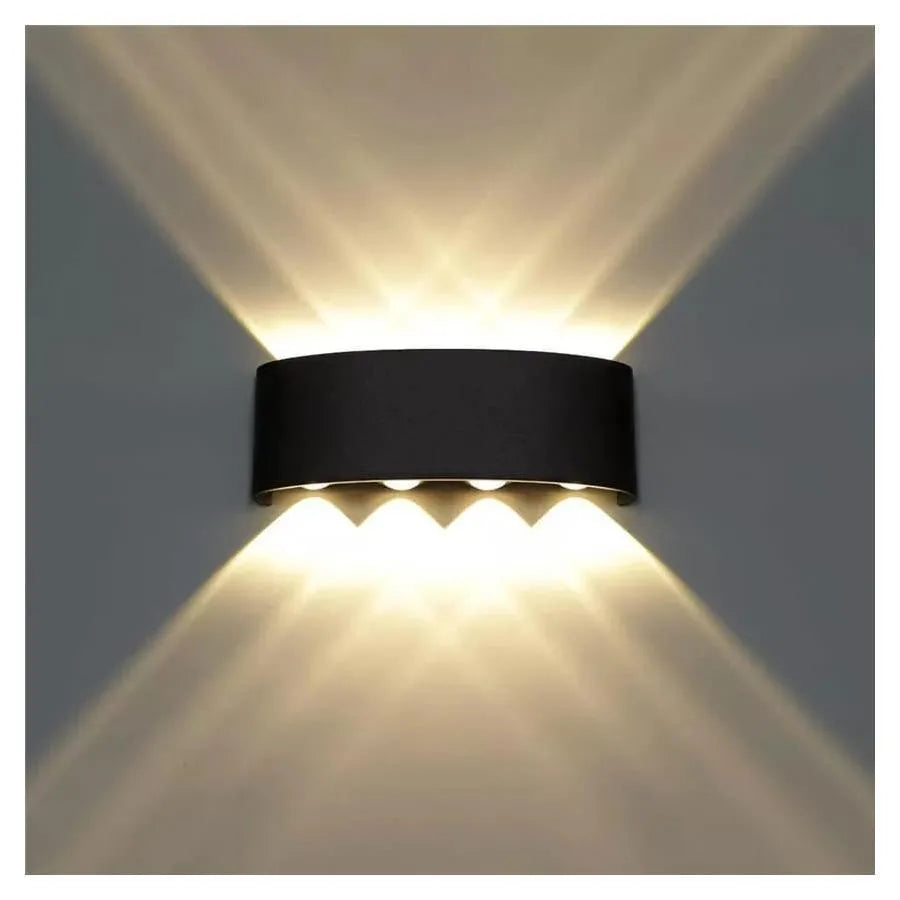 Fantas kültéri és beltéri LED fali lámpa, 8 forrás x 1W, IP65, metál, fekete, 3000K kültéri fali lámpák Alapértelmezett cím Alessandro Design