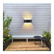 Fantas kültéri és beltéri LED fali lámpa, 8 forrás x 1W, IP65, metál, fekete, 3000K kültéri fali lámpák Alapértelmezett cím Alessandro Design