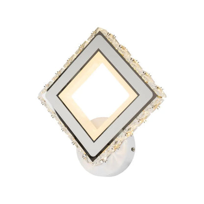 TERRANO LED fali lámpa kristályokkal, négyzet alakú, 24 W, hideg/meleg/semleges fény, fehér és rozsdamentes acél beltéri fali lámpa Alapértelmezett cím Alessandro Design