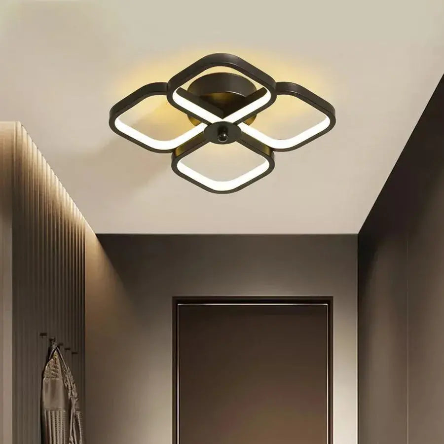 LED csillár VERTEX Tesser 34 W, 4 négyzet, hideg/meleg/semleges fény, fekete LED csillárok Alapértelmezett cím Alessandro Design