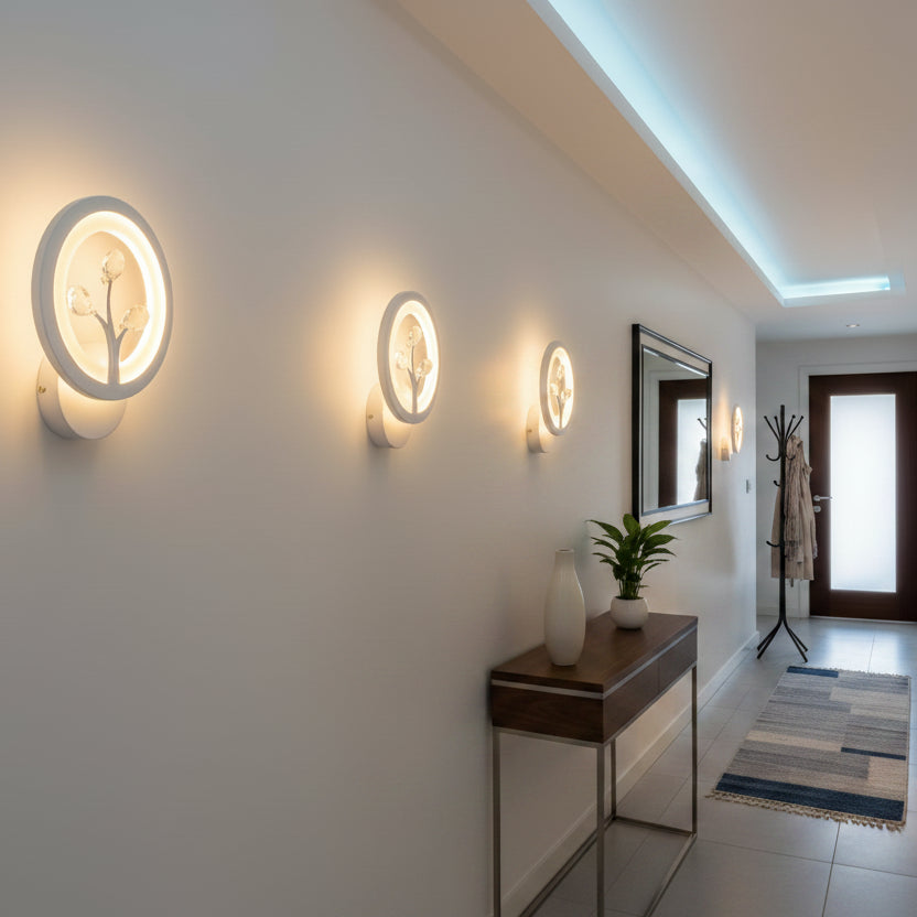 DAISY LED fali lámpa, 14 W, hideg/meleg/semleges fény, fehér kristály beltéri fali lámpákkal Alapértelmezett cím Alessandro Design