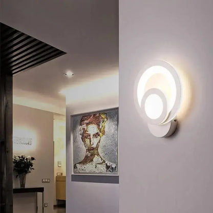 Urbanist LED fali lámpa 19W Kerek hideg/meleg/semleges fény akril és fehér fém beltéri fali lámpák Alapértelmezett cím Alessandro Design