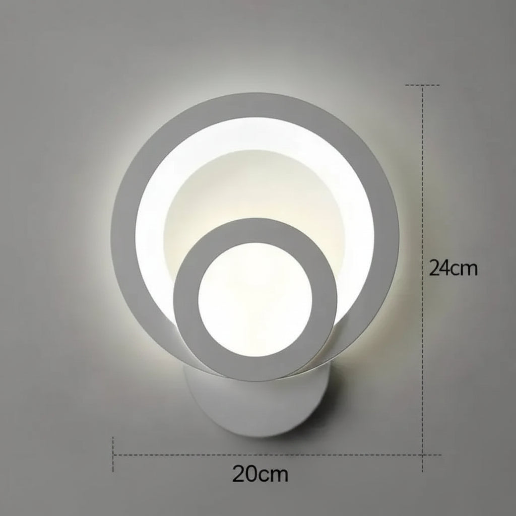 Urbanist LED fali lámpa 19W Kerek hideg/meleg/semleges fény akril és fehér fém beltéri fali lámpák Alapértelmezett cím Alessandro Design