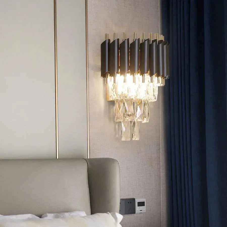 Kristály csillár lámpa VERSAILLES Piccolo, 2xE14, fekete beltéri fali lámpa Alapértelmezett cím Alessandro Design