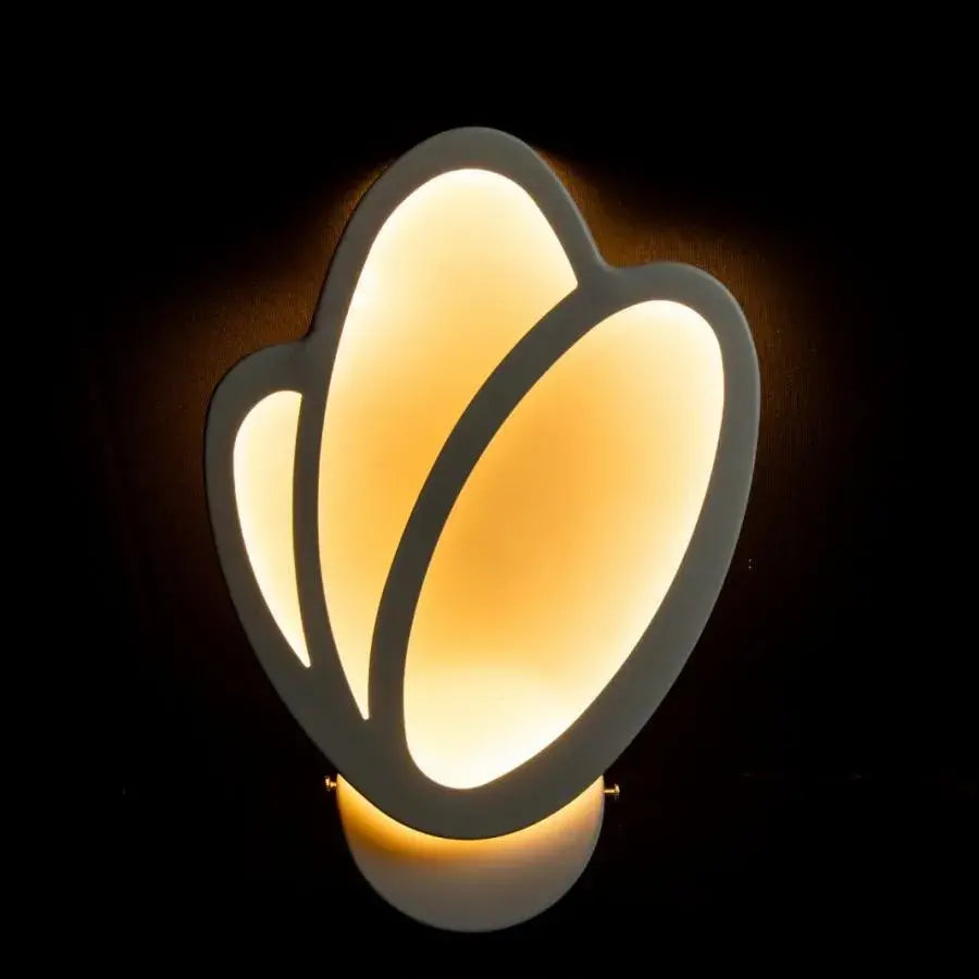 Tulipán LED fali lámpa 15 W, hideg/meleg/semleges fény 3000K/4000K/6000K, fehér, fém és akril beltéri fali lámpák alapértelmezett cím Alessandro Design