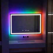 Oglinda LED Rectangulara, 100x60cm, Verite MotionGlow Marcello, Sistem Dezaburire, Ceas & Termometru, Dimabila, W09/100X60BTRGB Oglinzi Marcello Default Title Alessandro Design