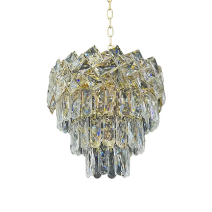 Kristály csillár WINDSOR Petito 3xE14, átmérő 29 cm, fényes arany, állítható magasságú, fém és kristály kristálycsillárok alapértelmezett cím Alessandro Design