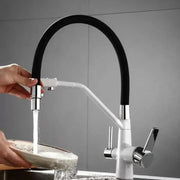 Konyhai csaptelep 3 csappal Rugalmas csaptelep szaniter sárgaréz fehér - fekete konyhai csaptelepek Alapértelmezett cím Alessandro Design