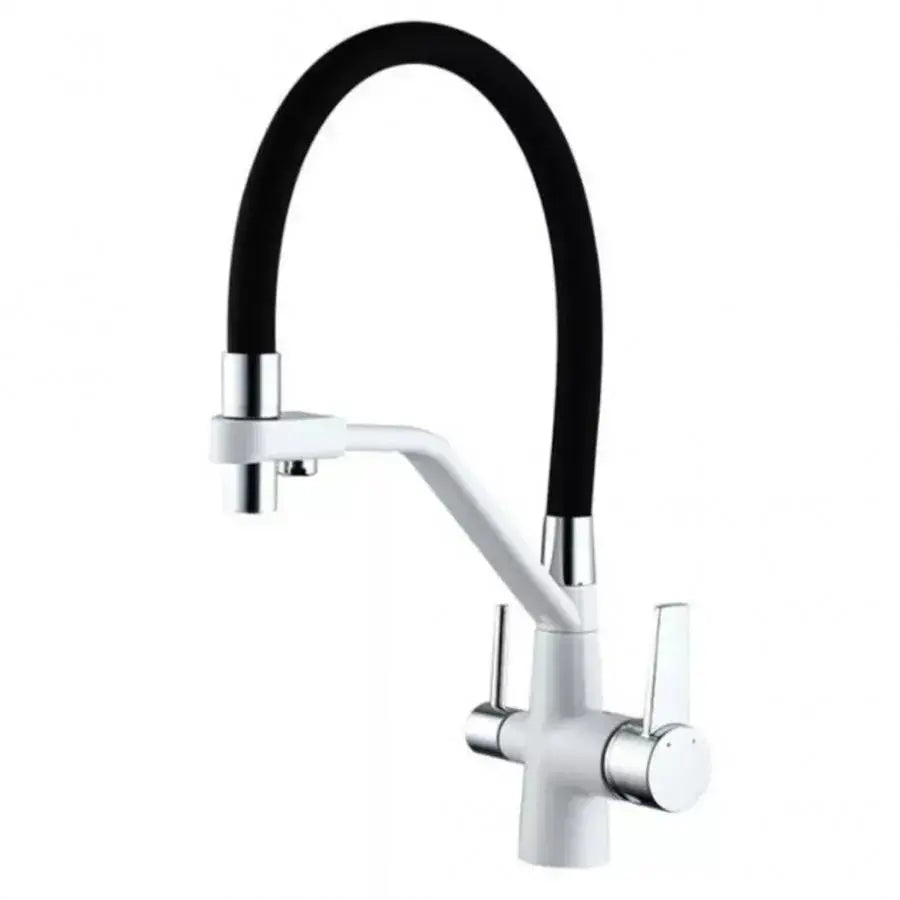 Konyhai csaptelep 3 csappal Rugalmas csaptelep szaniter sárgaréz fehér - fekete konyhai csaptelepek Alapértelmezett cím Alessandro Design