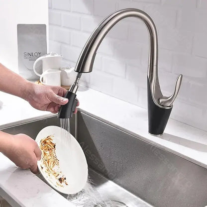 Konyhai csaptelep kihúzható zuhanyzóval, egészségügyi sárgaréz, króm, W058 Konyhai csaptelepek Alapértelmezett cím Alessandro Design