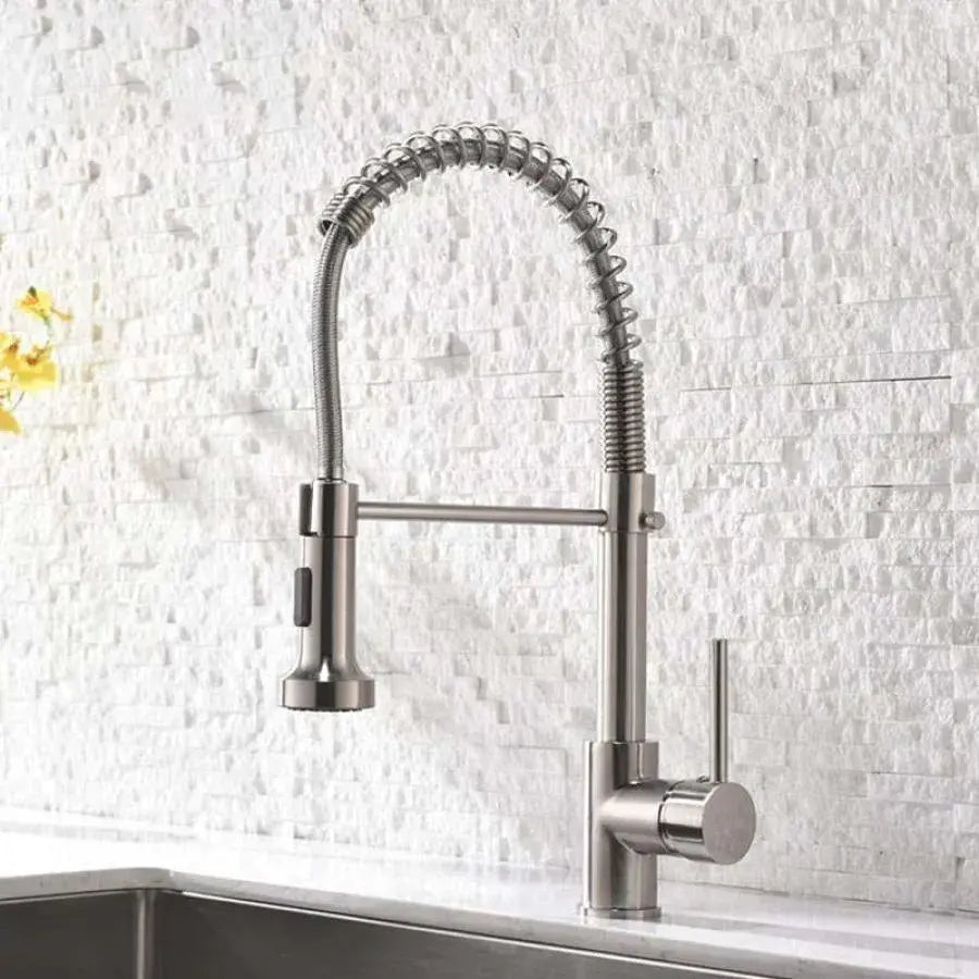 Konyhai csaptelep kihúzható zuhannyal, rozsdamentes acél és króm sárgaréz, YD/101 konyhai csaptelepek Alapértelmezett cím Alessandro Design