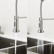 Konyhai csaptelep kihúzható zuhannyal, rozsdamentes acél és króm sárgaréz, YD/101 konyhai csaptelepek Alapértelmezett cím Alessandro Design