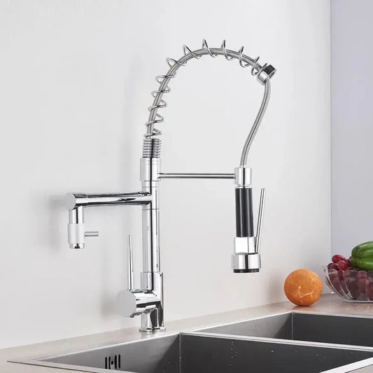 Konyhai csaptelep kihúzható zuhannyal, rozsdamentes acél és króm sárgaréz, YD/201 konyhai csaptelepek Alapértelmezett cím Alessandro Design