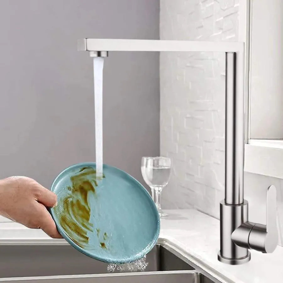 Rozsdamentes acél konyhai csaptelep Ezüst konyhai csaptelepek Alapértelmezett cím Alessandro Design
