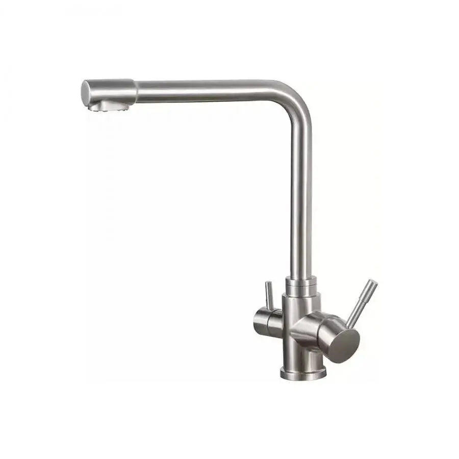 Konyhai csaptelep 3 rozsdamentes acél ezüst CF016 konyhai csaptelepekkel Alapértelmezett cím Alessandro Design