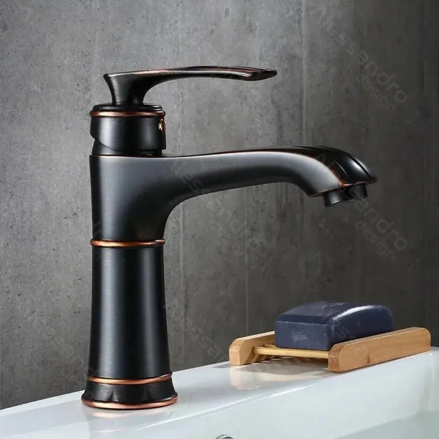 Mosogató csaptelep, fém, fekete, OD01/B fürdőszobai csaptelepek alapértelmezett cím Alessandro Design
