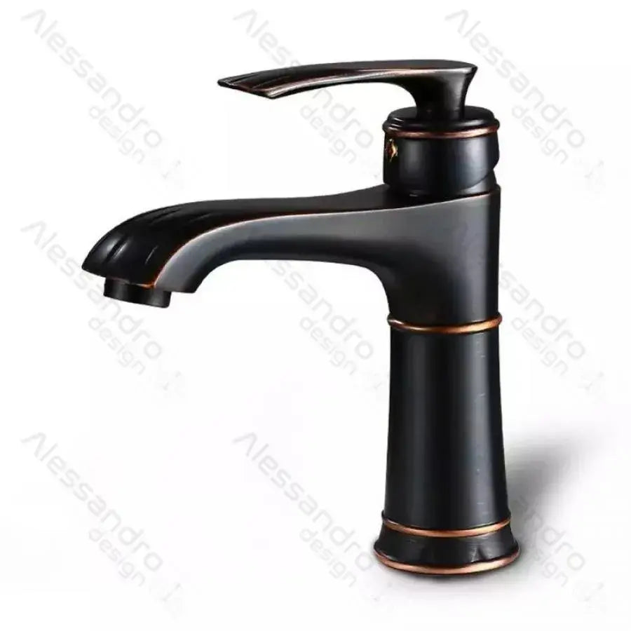 Mosogató csaptelep, fém, fekete, OD01/B fürdőszobai csaptelepek alapértelmezett cím Alessandro Design