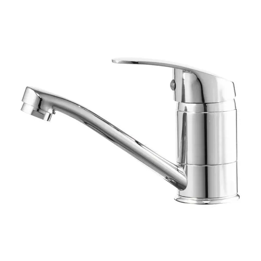 Mosogató csaptelep, forgatható kifolyó, hossz 15 cm, kerámiapatron, króm, csatlakozóval, fürdőszobai csaptelepek Alapértelmezett cím Alessandro Design