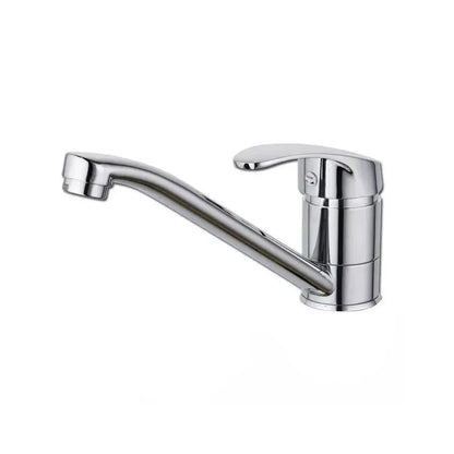 Mosogató csaptelep, forgatható kifolyó, hossz 15 cm, kerámiapatron, króm, csatlakozóval, fürdőszobai csaptelepek Alapértelmezett cím Alessandro Design