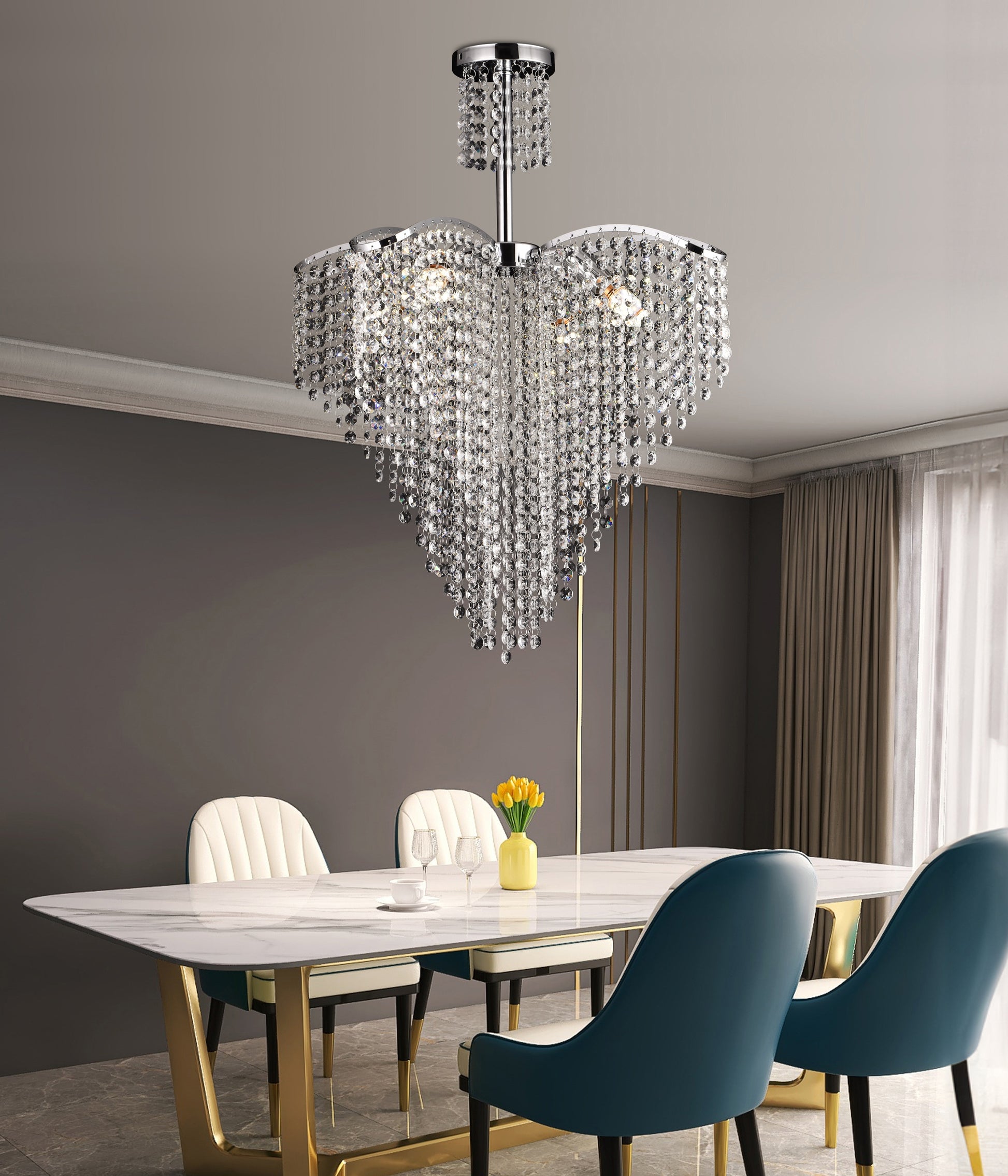Kristály kandeláber Ander 4xE14 átmérő 45 cm króm kristály kandeláber alapértelmezett cím Alessandro Design