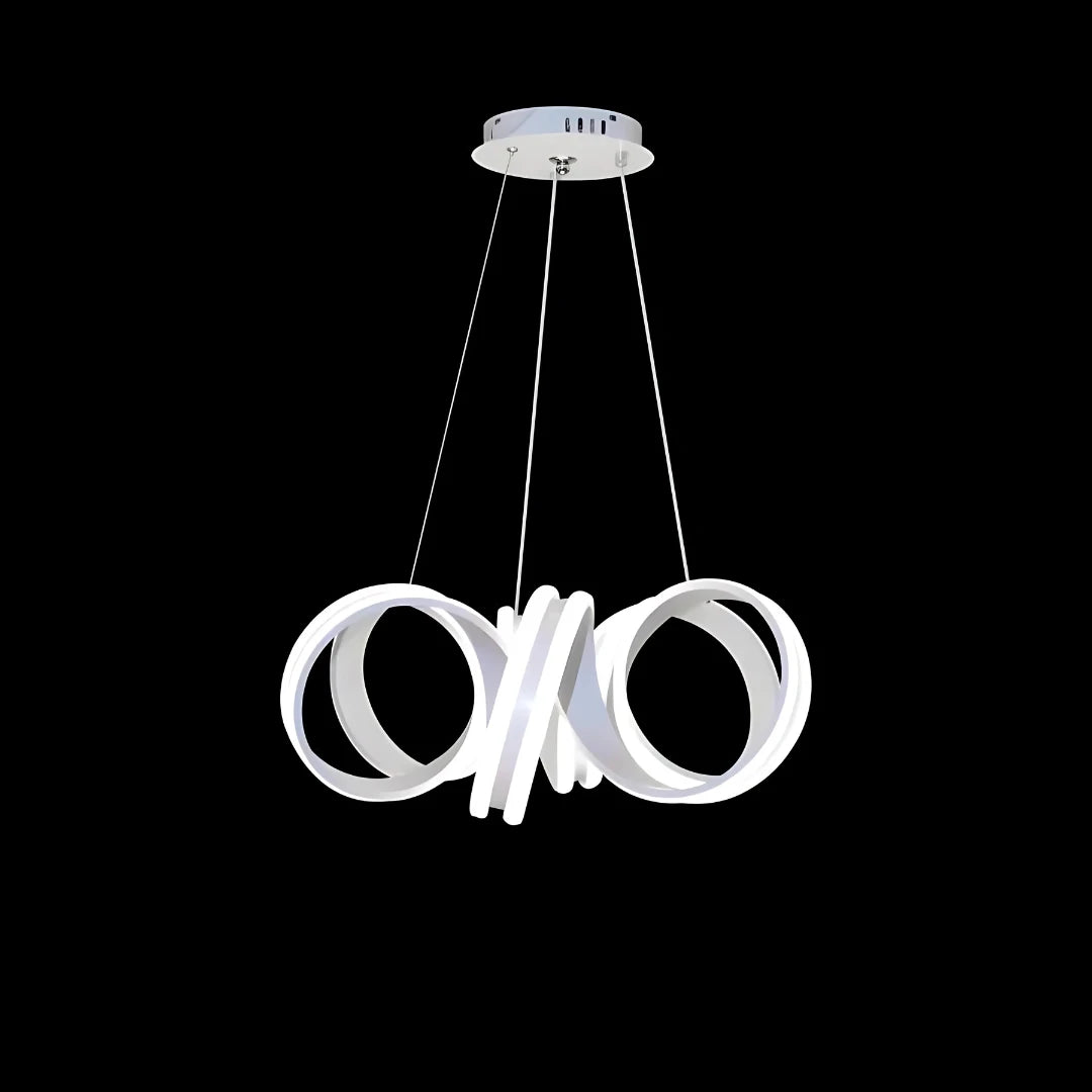 Függesztett LED-es csillár távirányítóval INFINITY TWIST 180W, hullámos, hideg/meleg/semleges fény, szabályozható, fehér, állítható magasságú modern csillárok alapértelmezett cím Alessandro Design