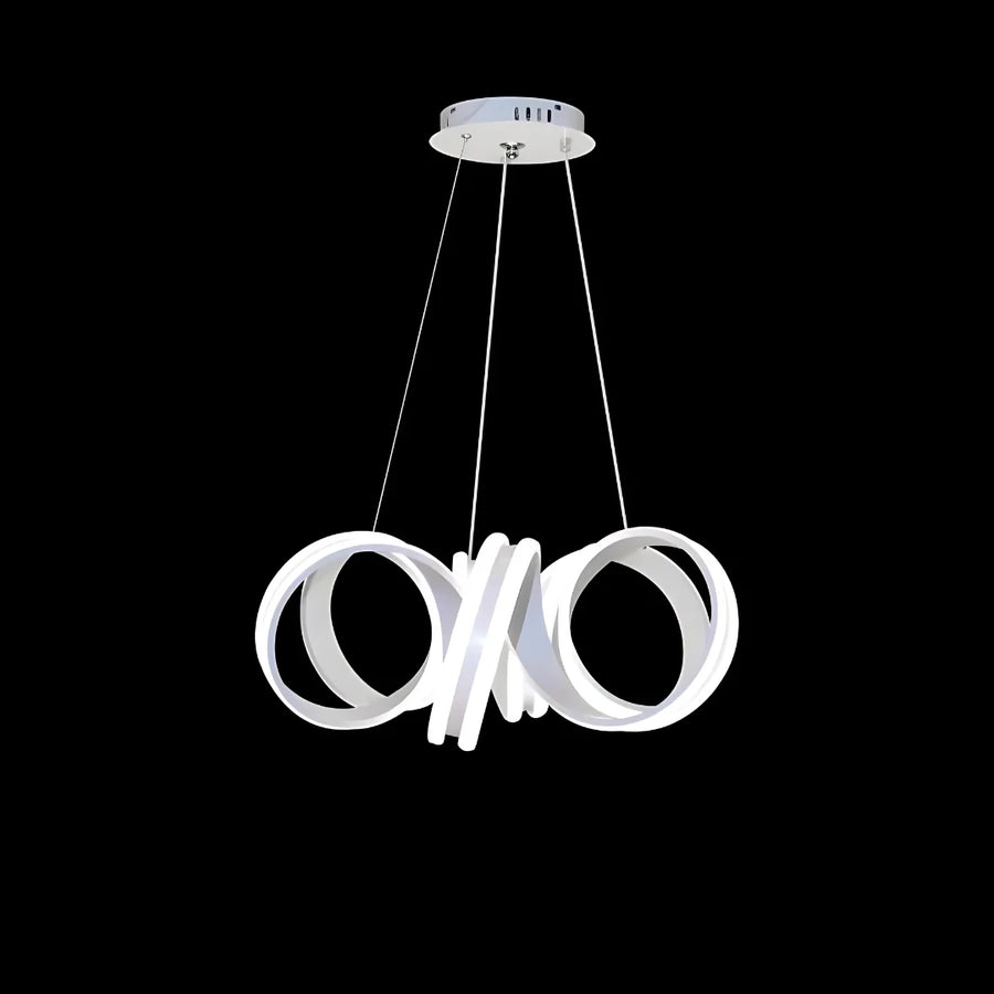 Függesztett LED-es csillár távirányítóval INFINITY TWIST 180W, hullámos, hideg/meleg/semleges fény, szabályozható, fehér, állítható magasságú modern csillárok alapértelmezett cím Alessandro Design