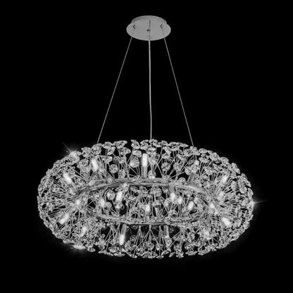 MINUET kristálycsillár 12x G9, átmérő 60 cm, fényes ezüst, állítható magasságú kristálycsillárok, alapértelmezett cím Alessandro Design