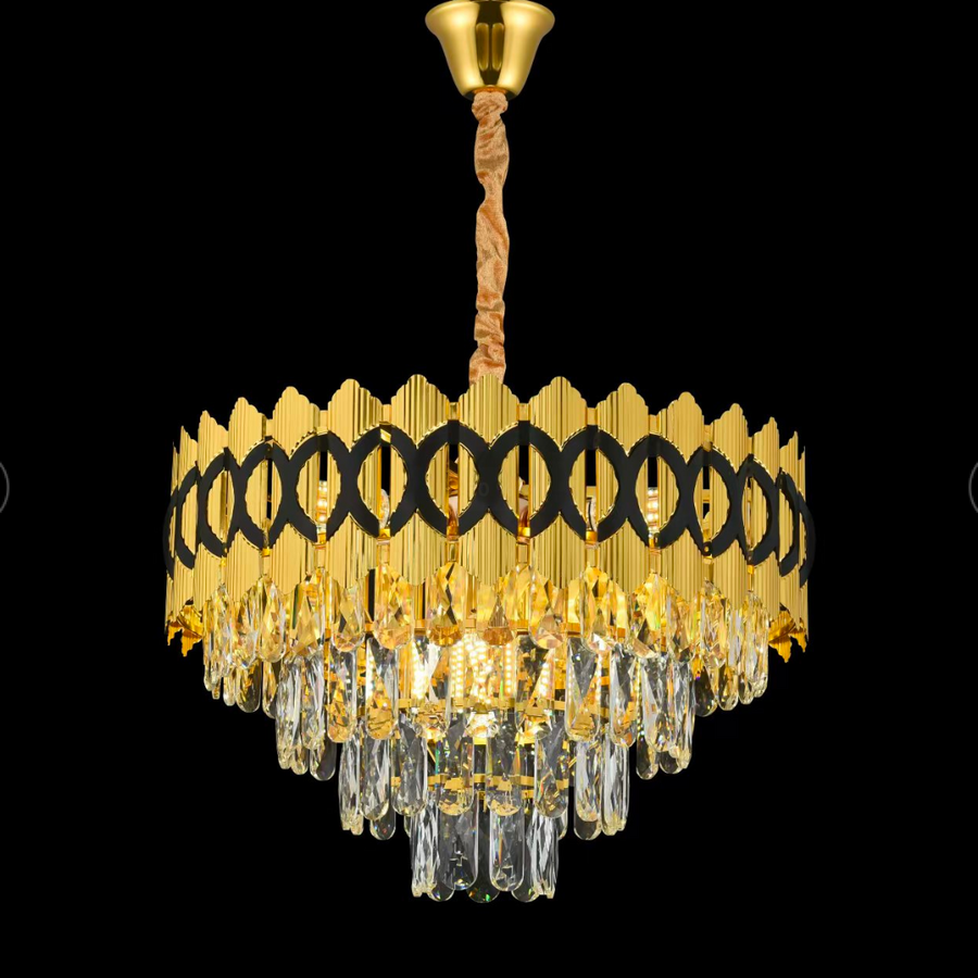 Kristálycsillár PIERREFONDS Petito 3xE14, átmérő 37,5 cm, fényes arany, állítható magasságú kristálycsillár Alapértelmezett cím Alessandro Design