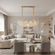 Candelabru Cristal Regalis 11x E14, 80cm, Auriu Lucios, Inaltime Reglabila, Metal si Cristal Candelabre Cristal Default Title Alessandro Design