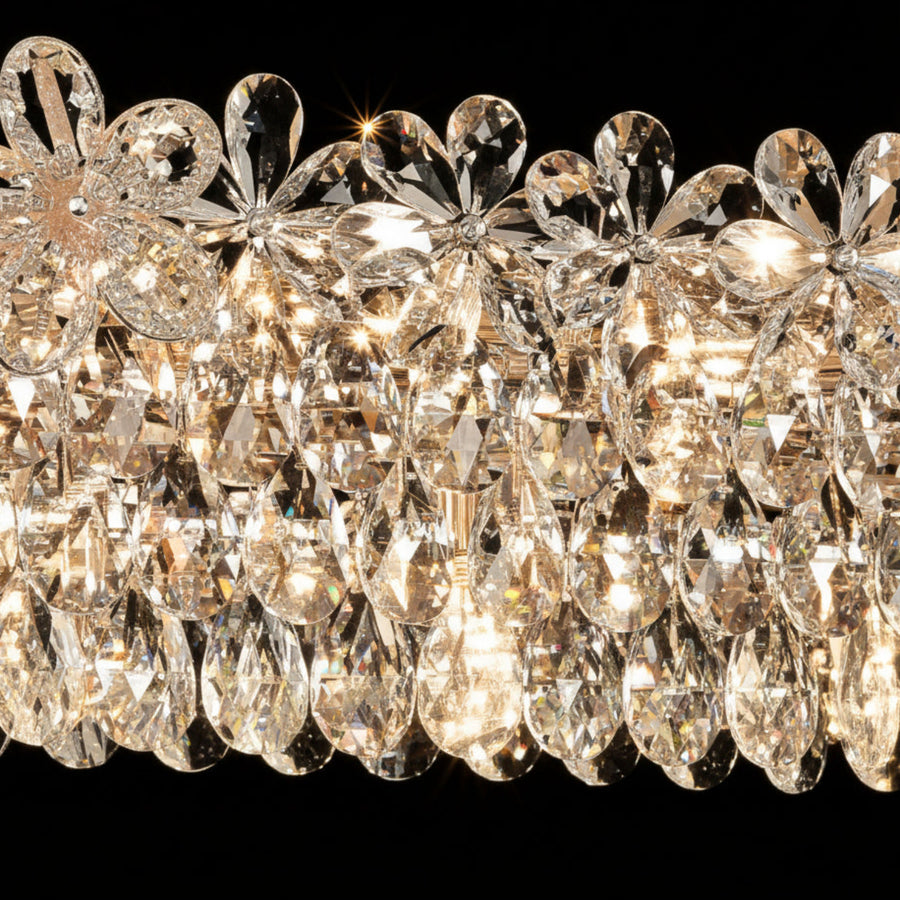 Regalis kristálycsillár 11x E14, átmérő 85 cm, fényes arany, állítható magasságú, fém és kristály