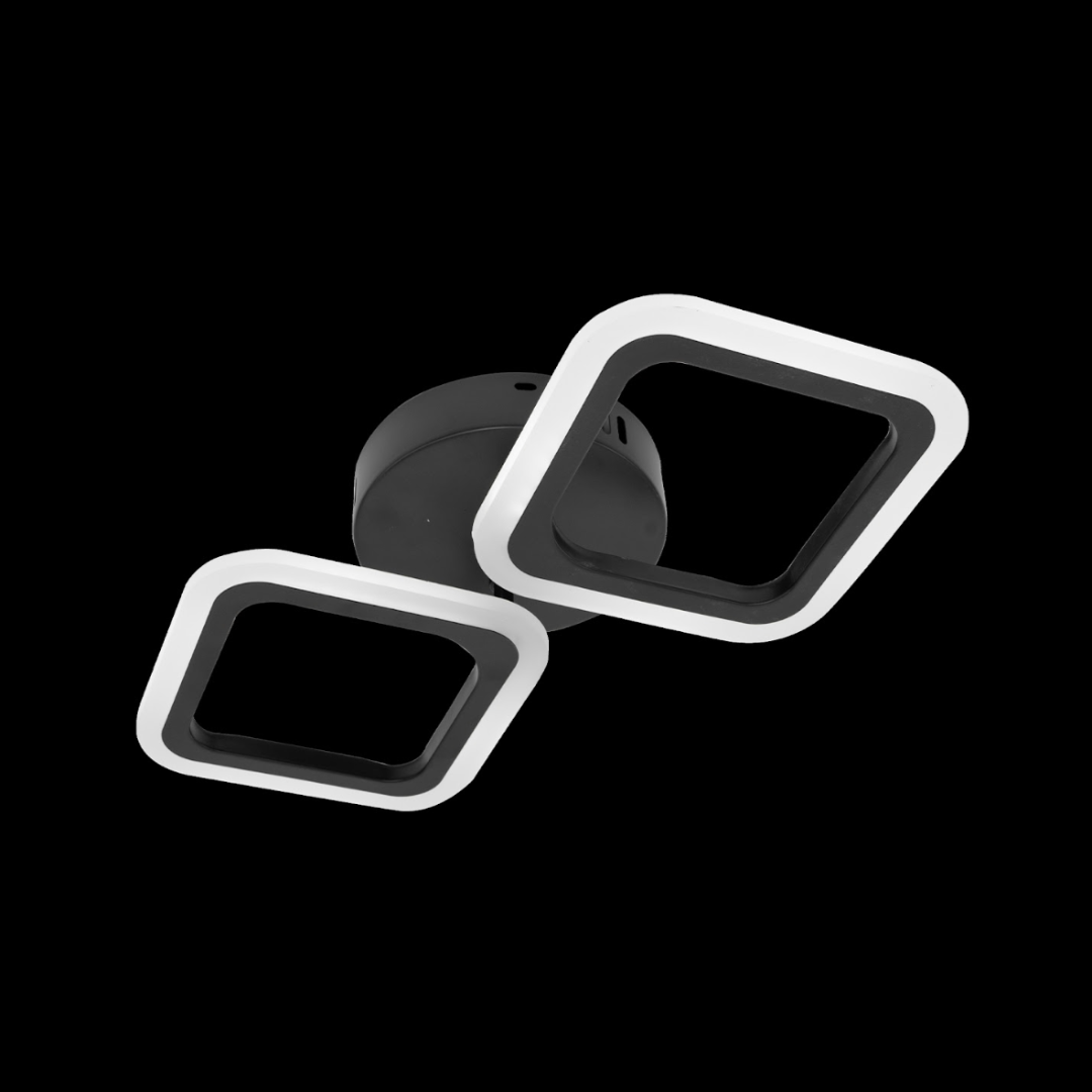 LED csillár PULSARIS 27W, 2 négyzet, hideg/meleg/semleges fény, fekete LED csillárok Alapértelmezett cím Alessandro Design