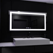 Négyszögletű LED-es tükör, 160x80 cm, Verite MotionGlow Marcello, páramentesítő rendszer, óra és hőmérő, szabályozható tükrök Marcello alapértelmezett cím Alessandro Design