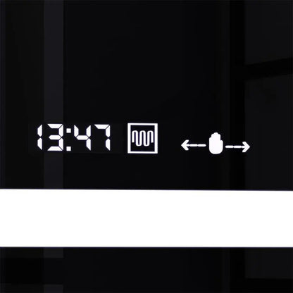 Négyszögletű LED-es tükör, 160x80 cm, Verite MotionGlow Marcello, páramentesítő rendszer, óra és hőmérő, szabályozható tükrök Marcello alapértelmezett cím Alessandro Design