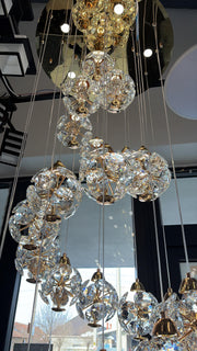 Crystal LED KILKENNY Culmino csillár, 144 W, semleges fény, átmérő 60 cm, arany modern csillárok alapértelmezett cím Alessandro Design