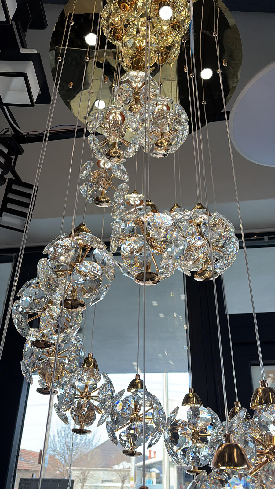 Crystal LED KILKENNY Culmino csillár, 144 W, semleges fény, átmérő 60 cm, arany modern csillárok alapértelmezett cím Alessandro Design