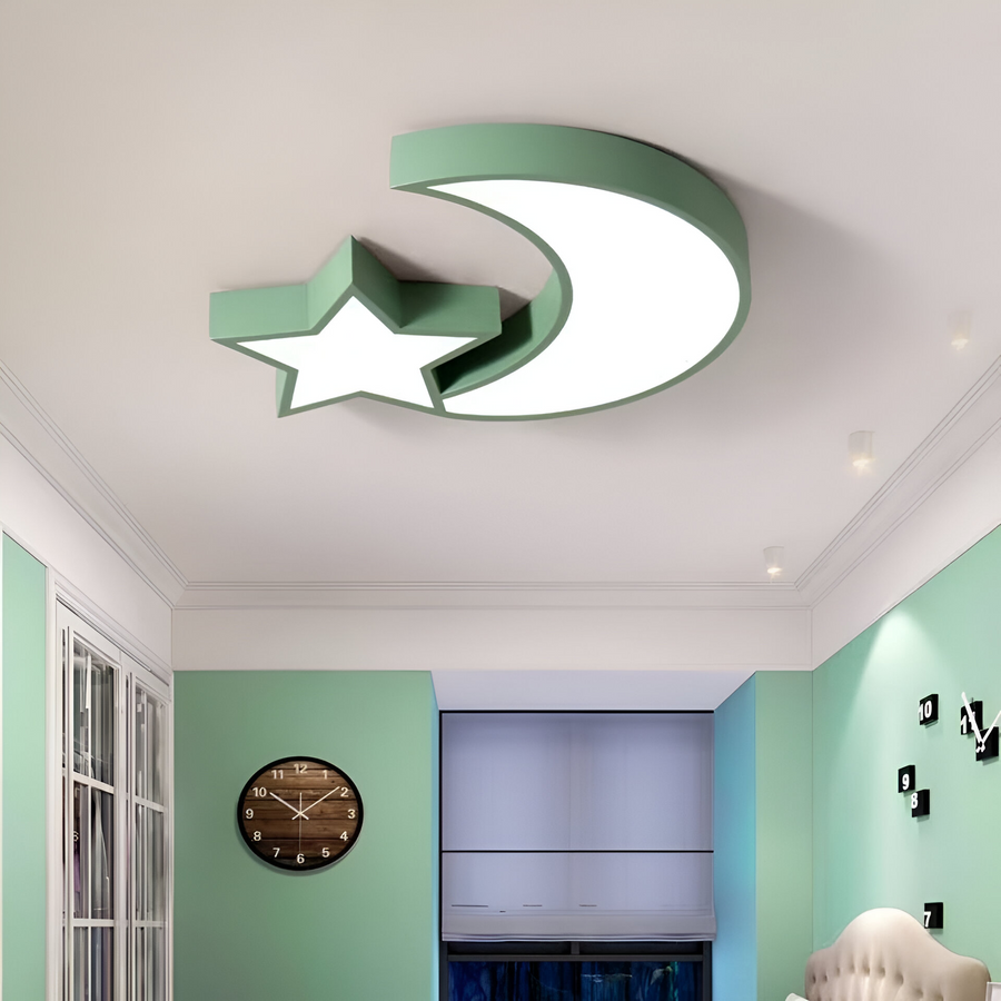 Sofia LED csillár, 34 W, zöld akril, Hold és csillag alakú, 3000K/4000K/6000K LED-csillárok Alapértelmezett cím Alessandro Design