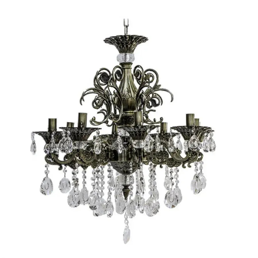 SANSSOUCI Magno kristálycsillár, 8xE14, átmérő 65 cm, antik sárgaréz klasszikus csillárok, alapértelmezett cím Alessandro Design