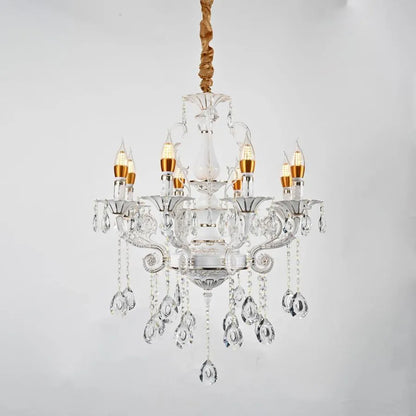 Bruhier kristálycsillár 8x E14, átmérő 65 cm, fehér arannyal, állítható magasságú klasszikus csillárok, alapértelmezett cím Alessandro Design